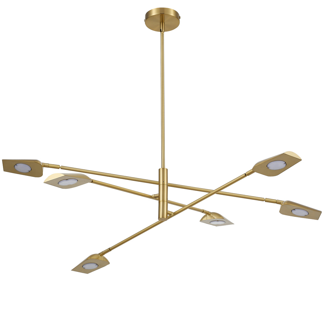 Dainolite 6 Light 6.5W Chandelier, Aged Brass