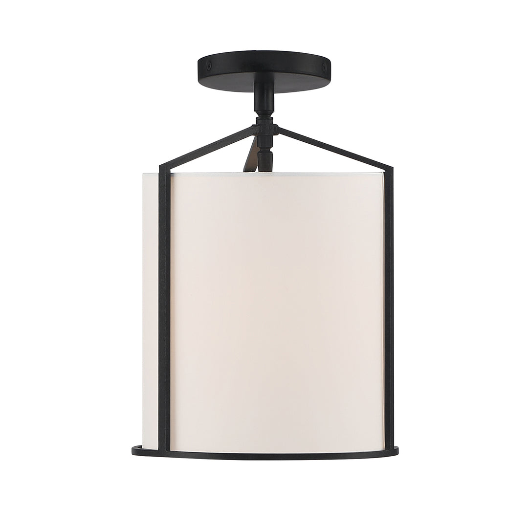 Crystorama Carlyn 1 Light Black Semi Flush Mount