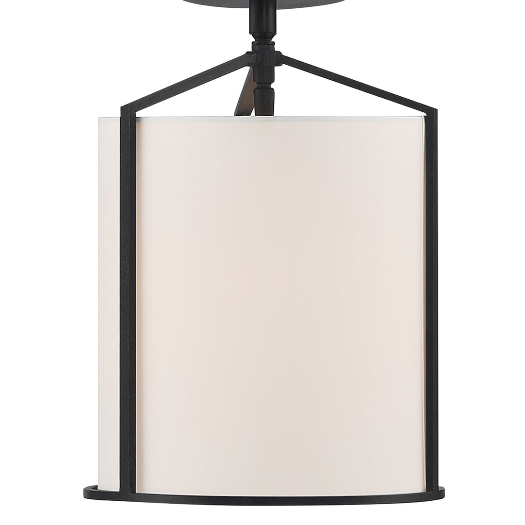 Crystorama Carlyn 1 Light Black Semi Flush Mount