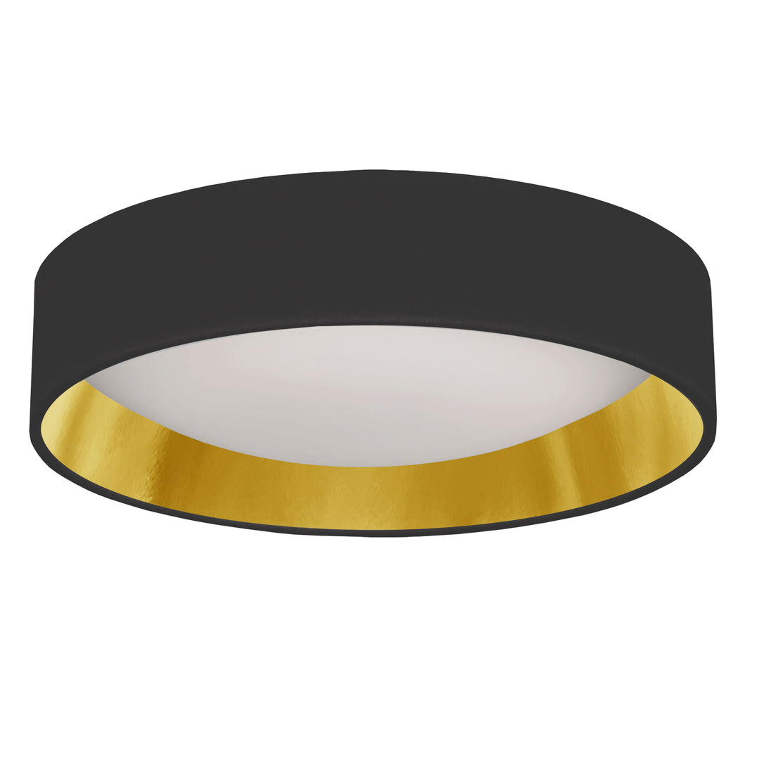 Dainolite LED Flush Mount, Satin Chrome Finish, Black Shade