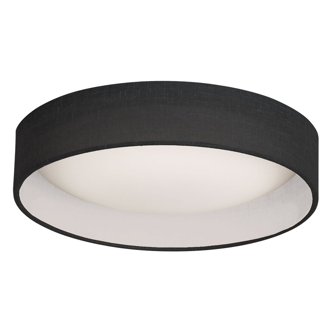 Dainolite LED Flush Mount, Satin Chrome Finish, Black Shade