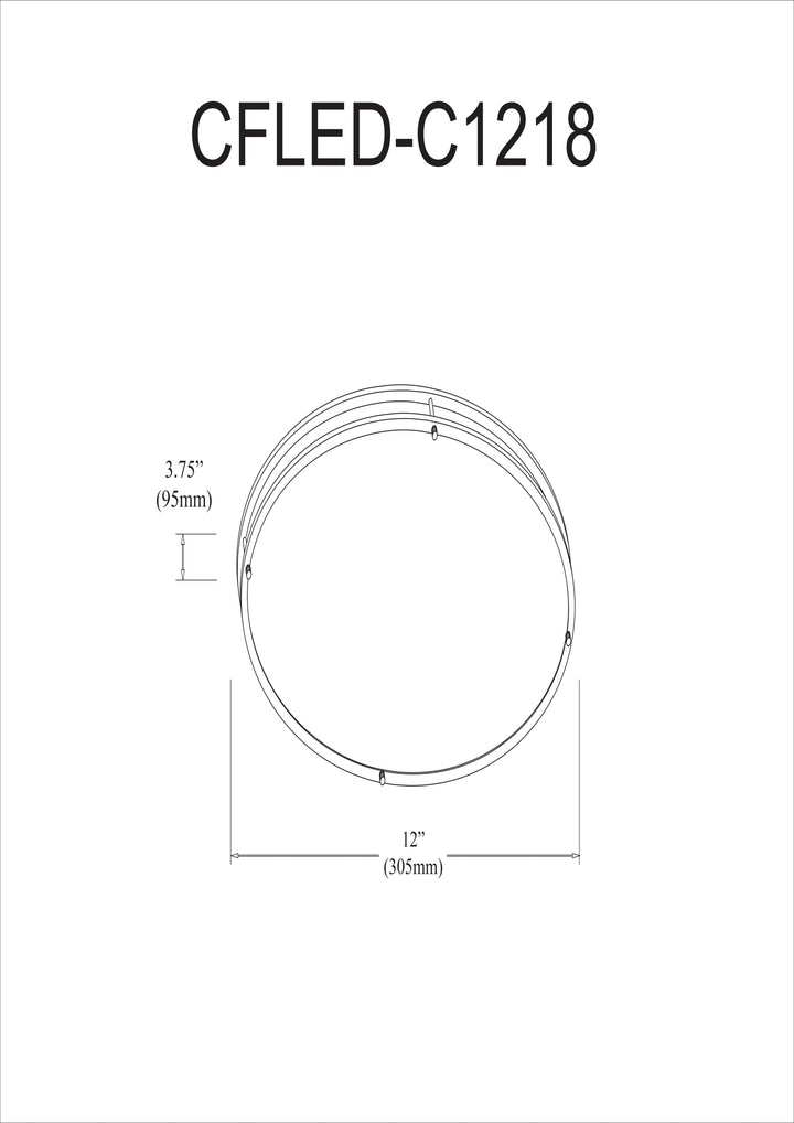 Dainolite Dimmable LED Ceiling Flush Mount, Bronze Finish