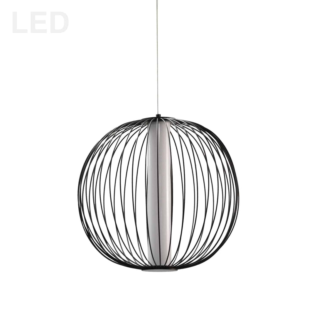 Dainolite 20W LED Pendant, Matte Black with White Acrylic Diffuser