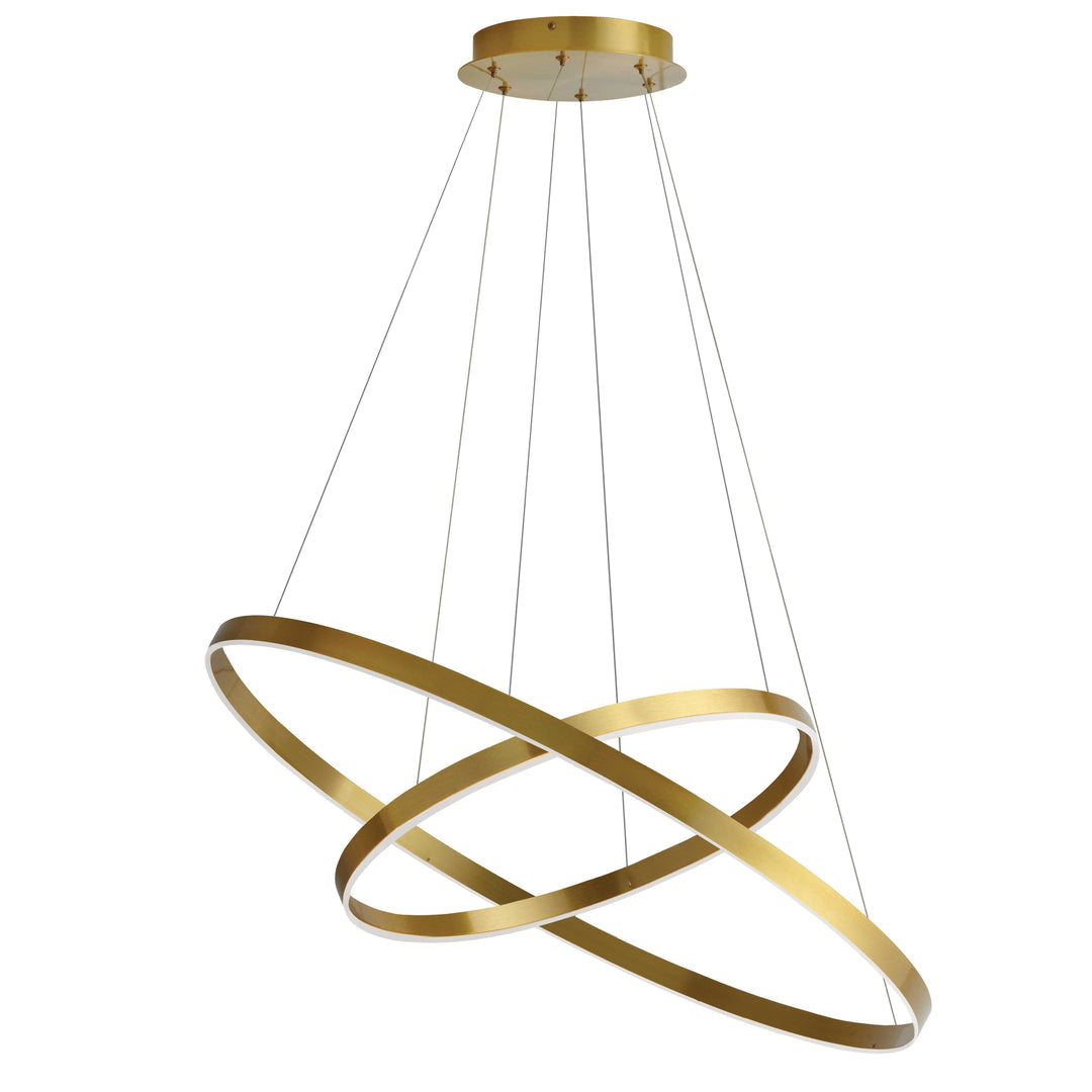 Dainolite 97W Chandelier, Aged Brass w/ White Acrylic Diffuser