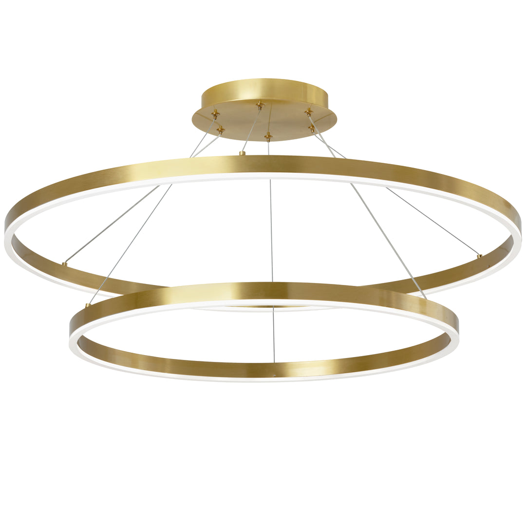 Dainolite 97W Chandelier, Aged Brass with White Acrylic Diffuser