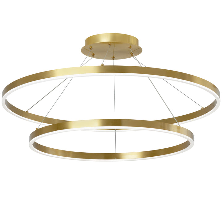 Dainolite 97W Chandelier, Aged Brass with White Acrylic Diffuser