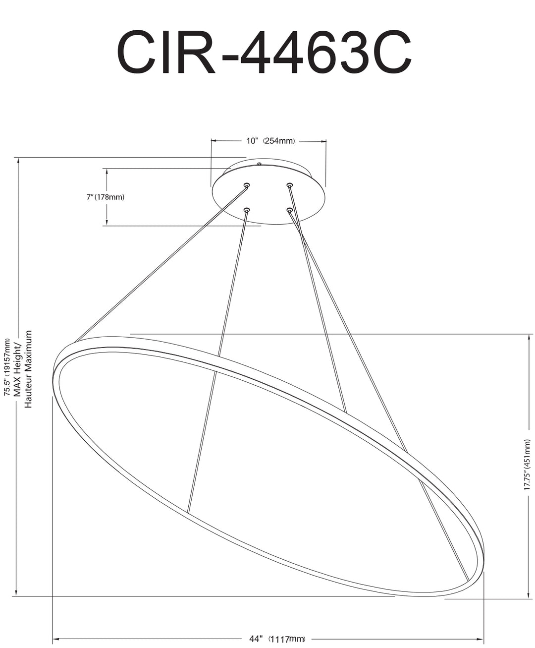 Dainolite 63W Horizontal Chandelier, Aged Brass with White Acrylic Diffuser