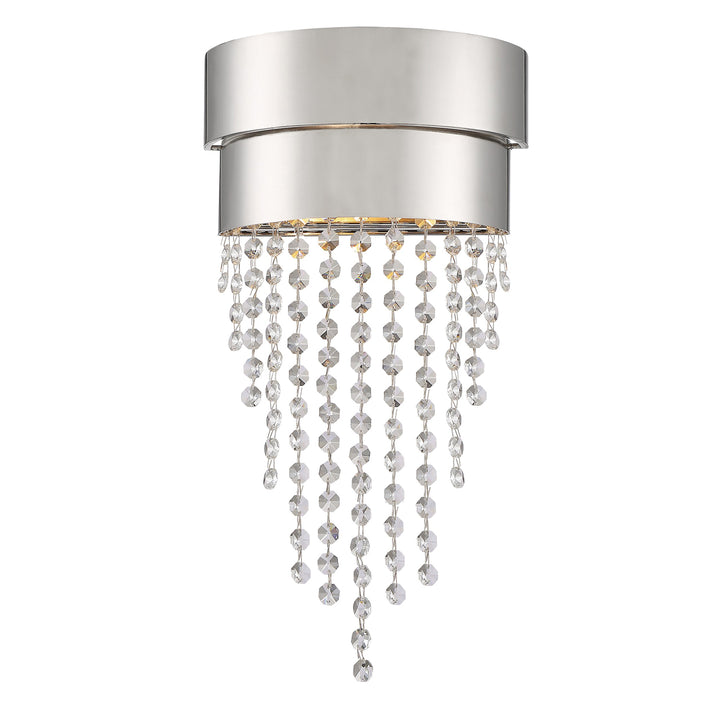 Crystorama Clarksen 2 Light Polished Nickel Sconce