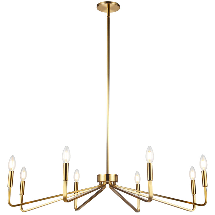 Dainolite 8 Light Incandescent Chandelier, Aged Brass