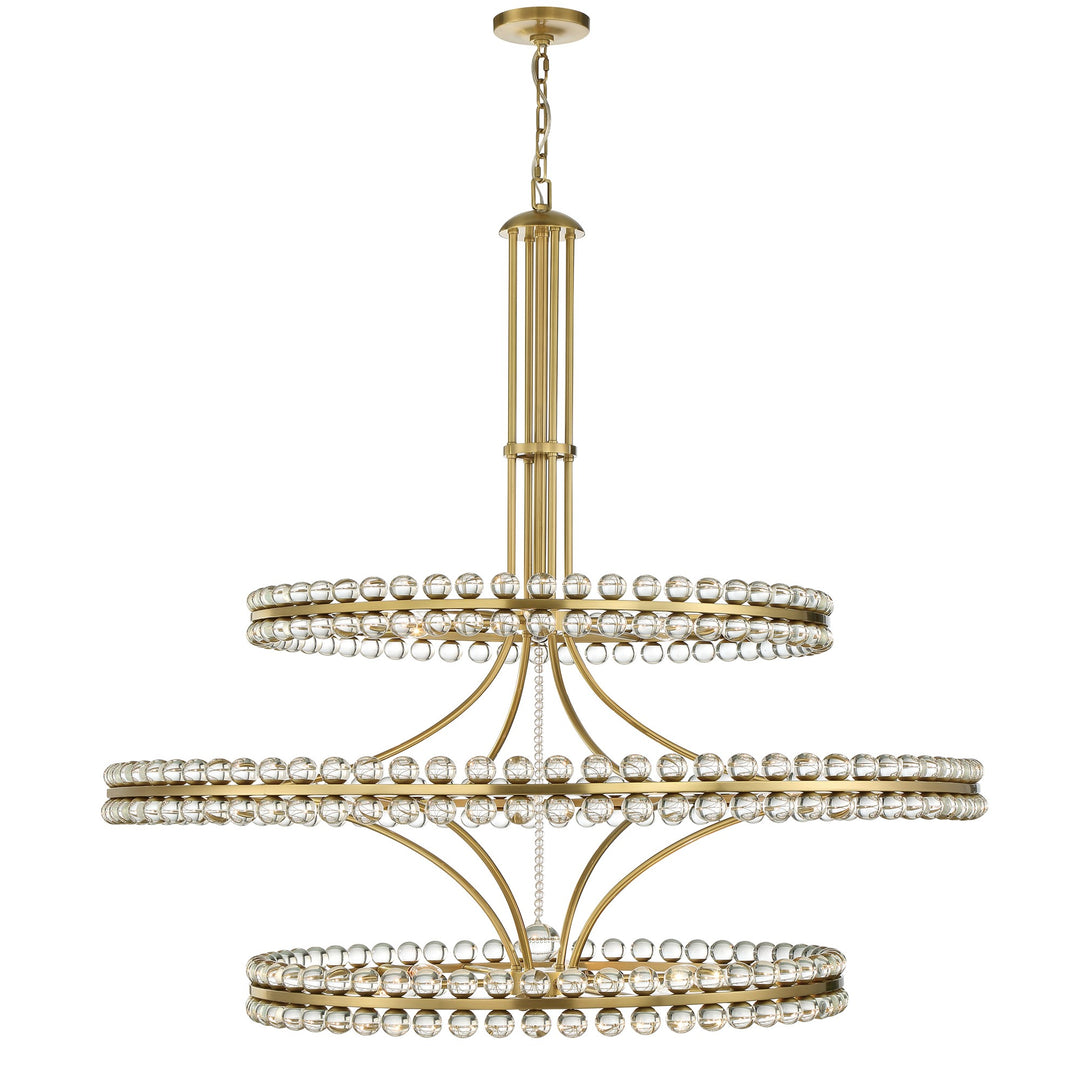 Crystorama Clover 24 Light Aged Brass Chandelier