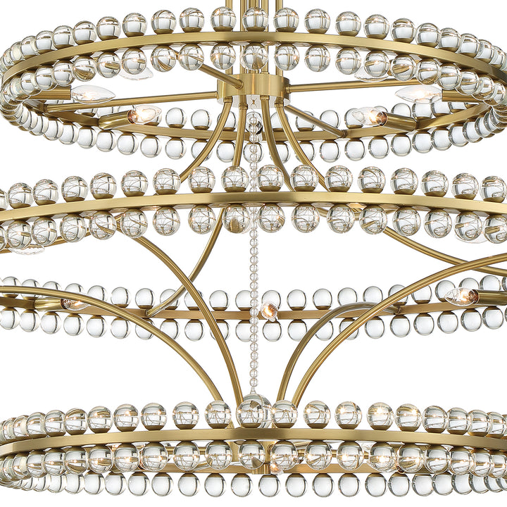 Crystorama Clover 24 Light Aged Brass Chandelier