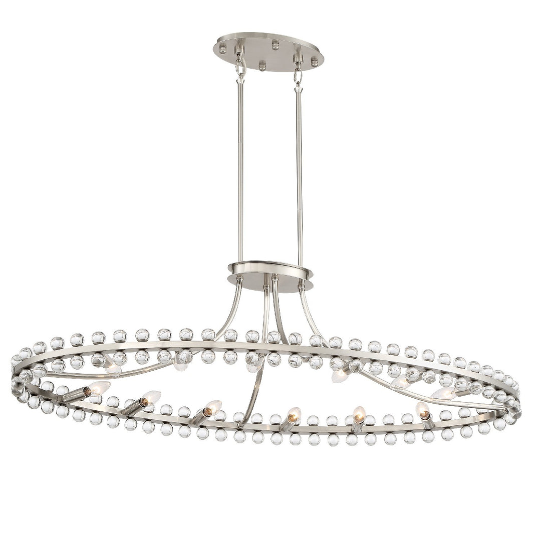 Crystorama Clover 12 Light Brushed Nickel Chandelier