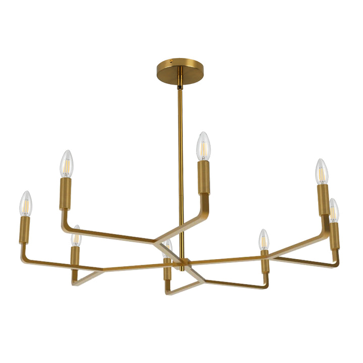 Dainolite 8 Light Incandescent Chandelier, Aged Brass