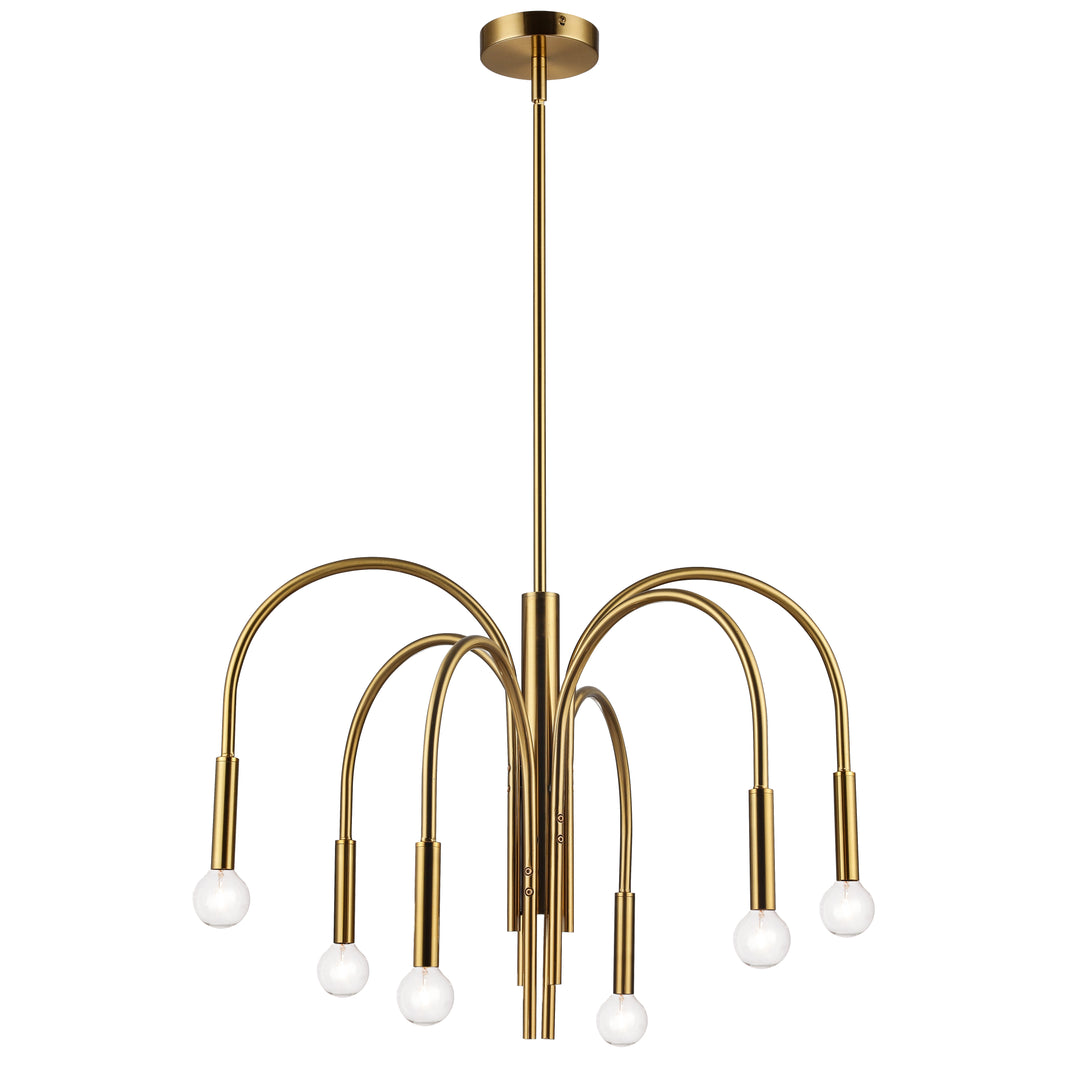 Dainolite 6 Light Incandescent Chandelier, Aged Brass