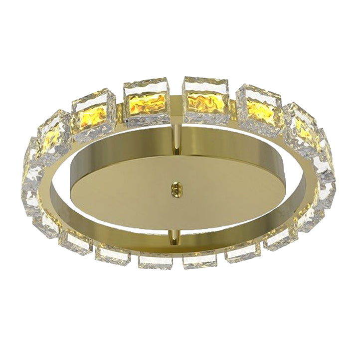 Dainolite 16W Flush Mount Aged Brass with Clear Acrylic