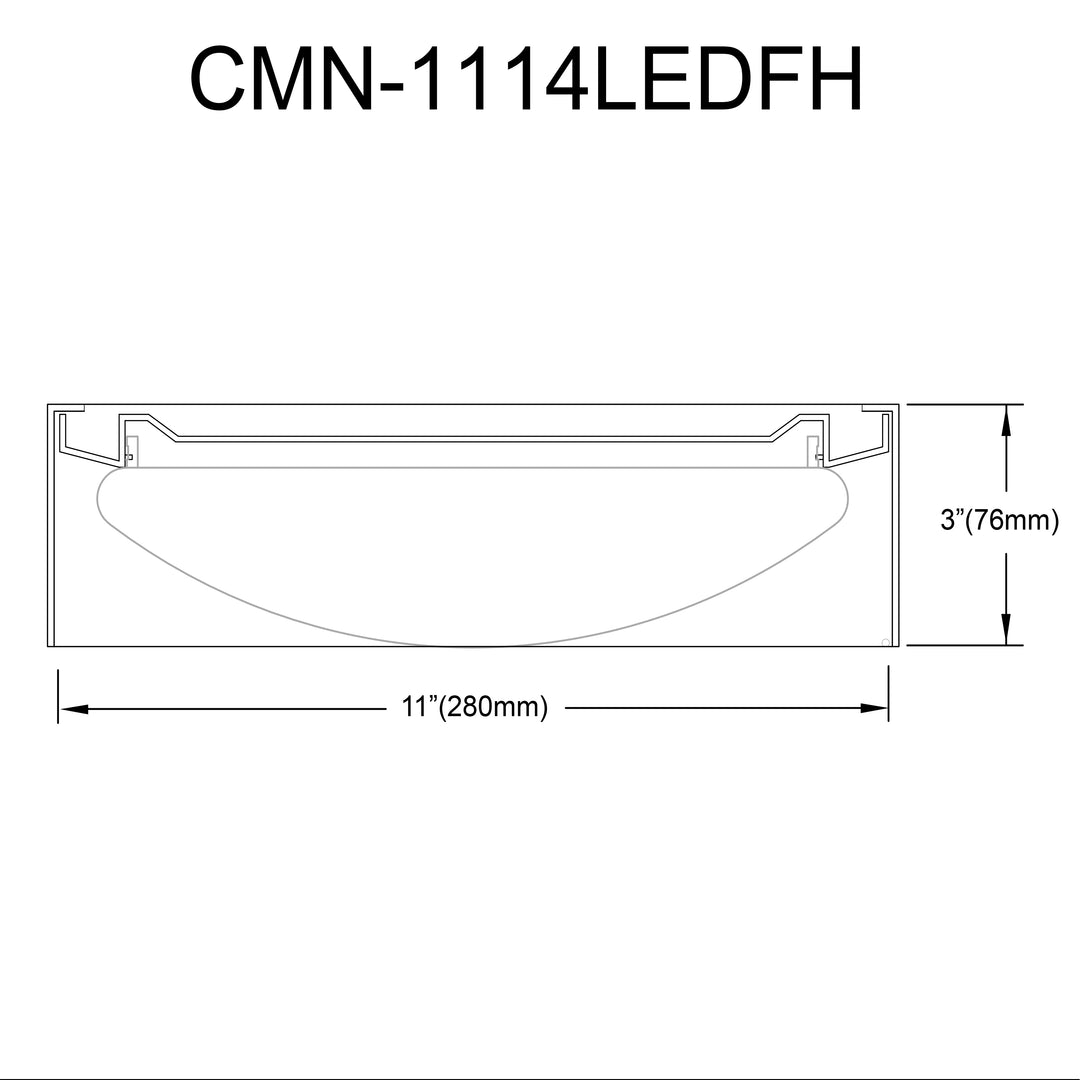 Dainolite 14W Flush Mount Aged Brass Metal Shade