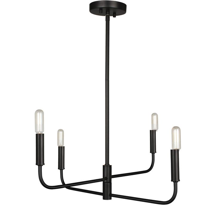 Dainolite 4 Light Incandescent Chandelier Matte Black