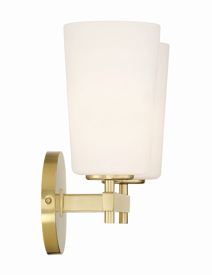 Crystorama Colton 2 Light Aged Brass Bathroom Vanity