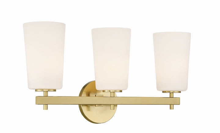 Crystorama Colton 3 Light Aged Brass Bathroom Vanity