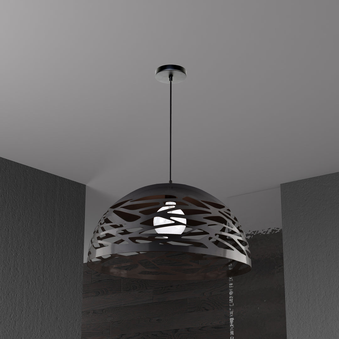 Dainolite 1 Light Pendant, Matte Black Finish