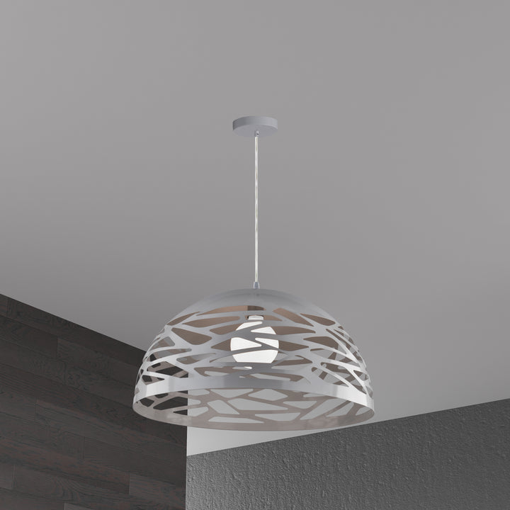 Dainolite 1 Light Pendant, Matte Black Finish