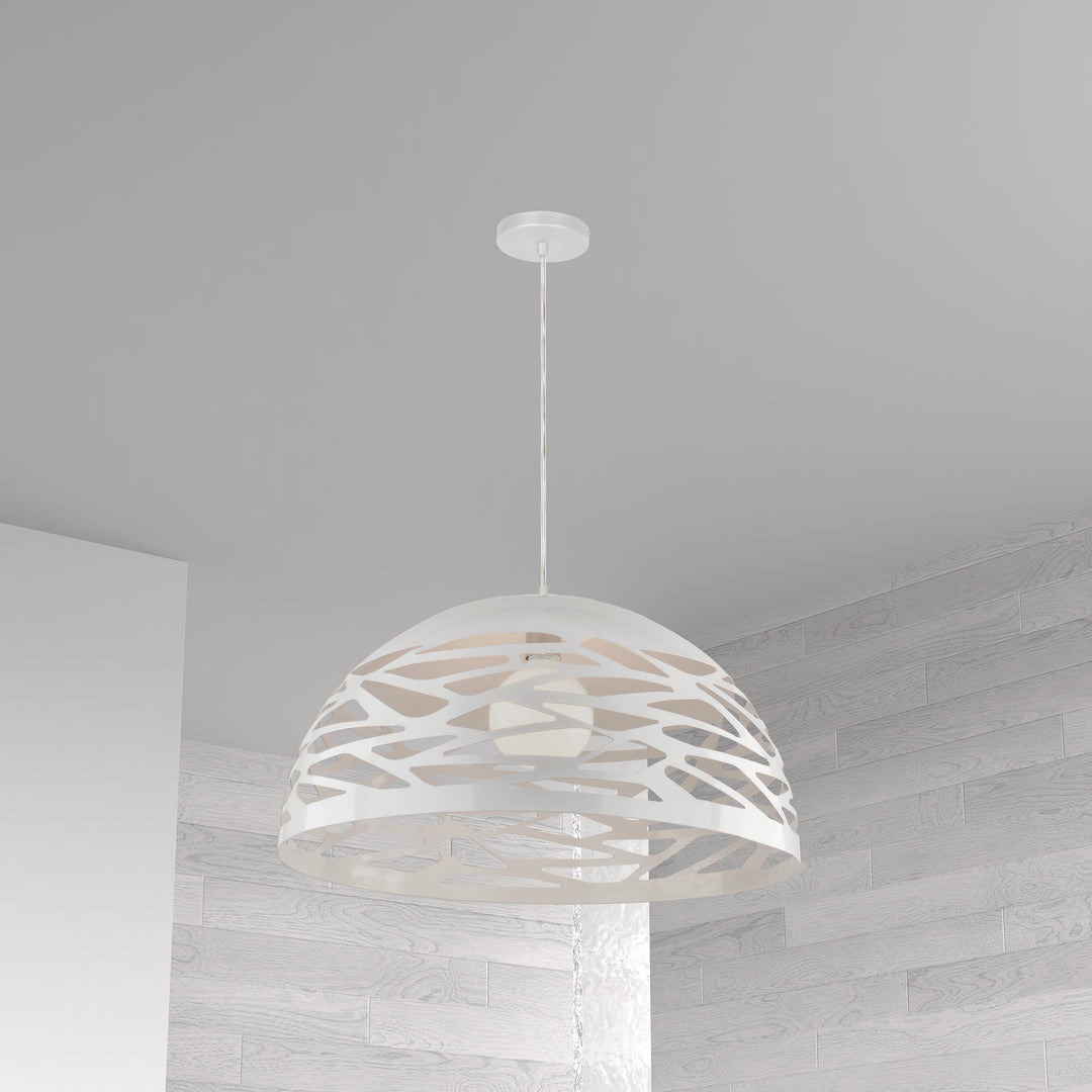 Dainolite 1 Light Pendant, Matte Black Finish