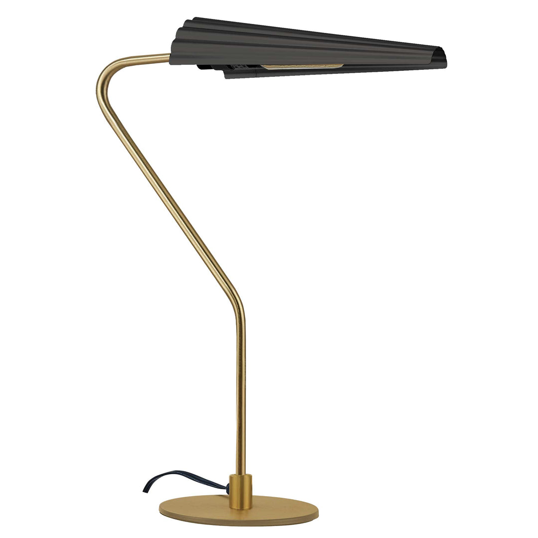 Dainolite 1 Light Incandescent Cassie Table Lamp Aged Brass w/ a Matte Black Shade