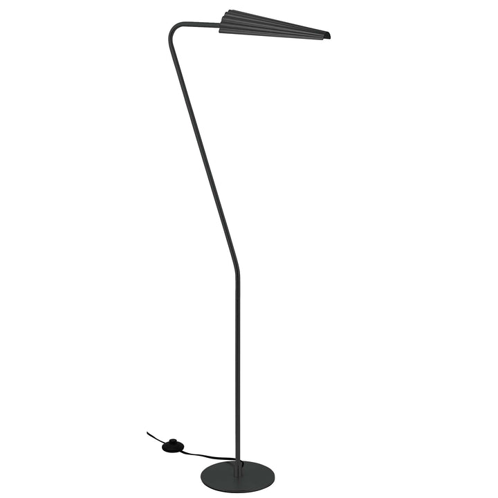 Dainolite 1 Light Incandescent Cassie Floor Lamp Aged Brass w/ a Matte Black Shade