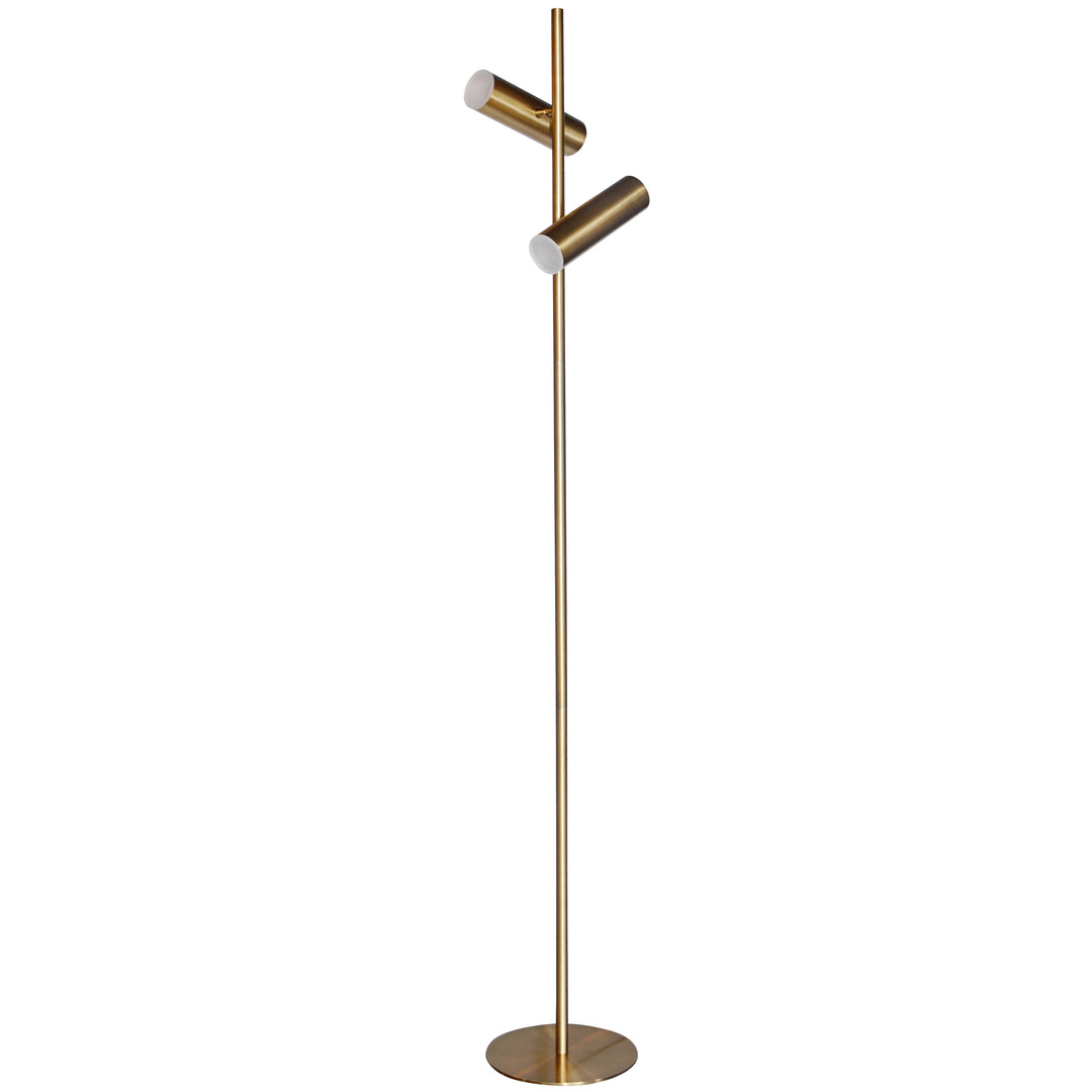 Dainolite 12W Floor Lamp, Aged Brass with Frosted Acrylic Diffuser