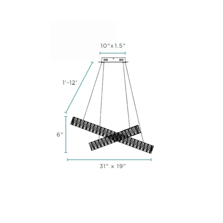 Crystal Elegance LED Chandelier // 2 Ovals