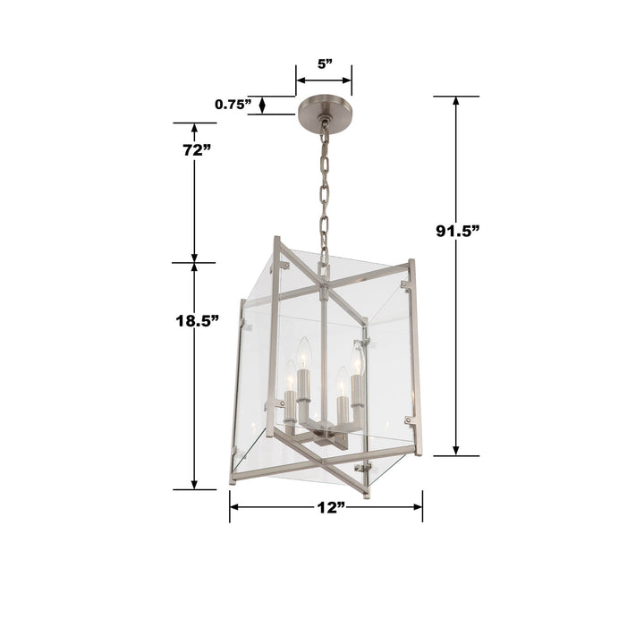 Crystorama Danbury 4 Light Brushed Nickel Mini Chandelier