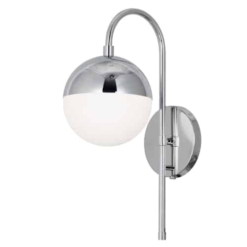 Dainolite 1 Light Halogen Sconce Aged Brass w/ White Opal Glass Hardwire + Plug-In