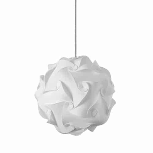 Dainolite 1 Light Pendant, Polished Chrome Finish, White Fabric