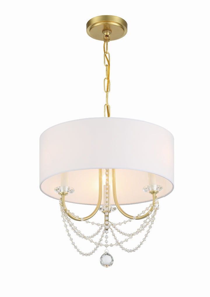 Crystorama Delilah 3 Light Aged Brass Mini Chandelier