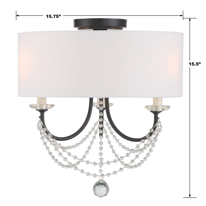 Crystorama Delilah 3 Light Aged Brass Mini Chandelier