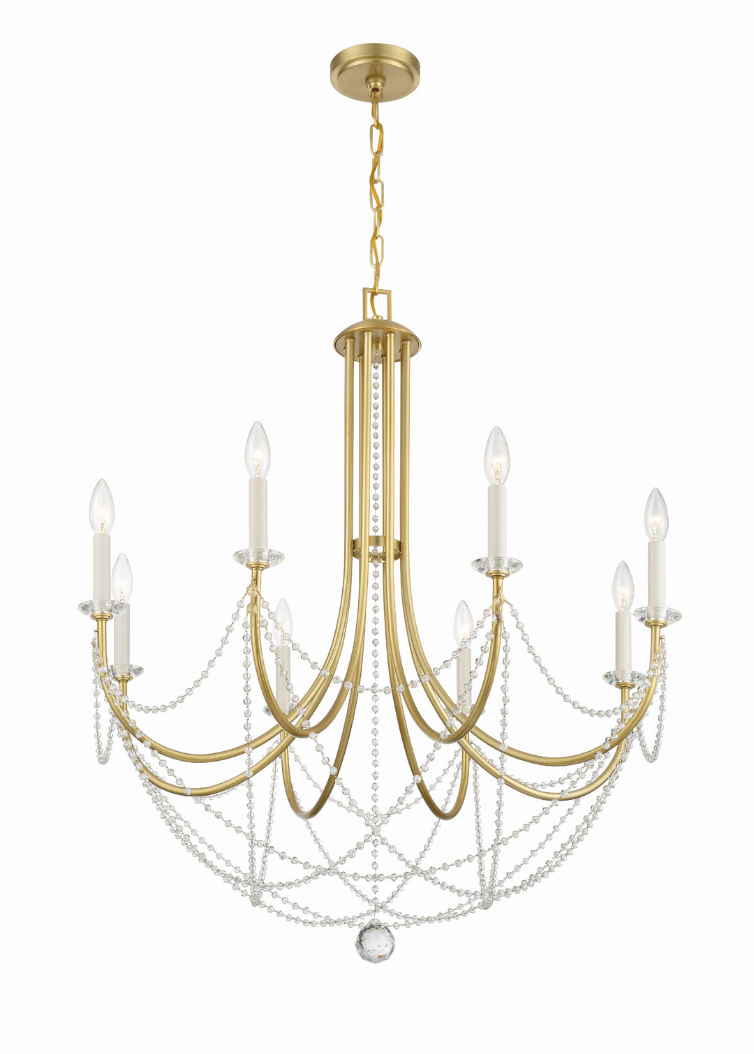 Crystorama Delilah 8 Light Aged Brass Chandelier