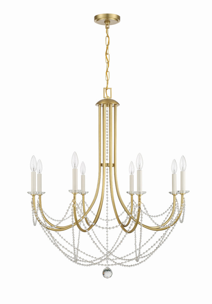 Crystorama Delilah 8 Light Aged Brass Chandelier