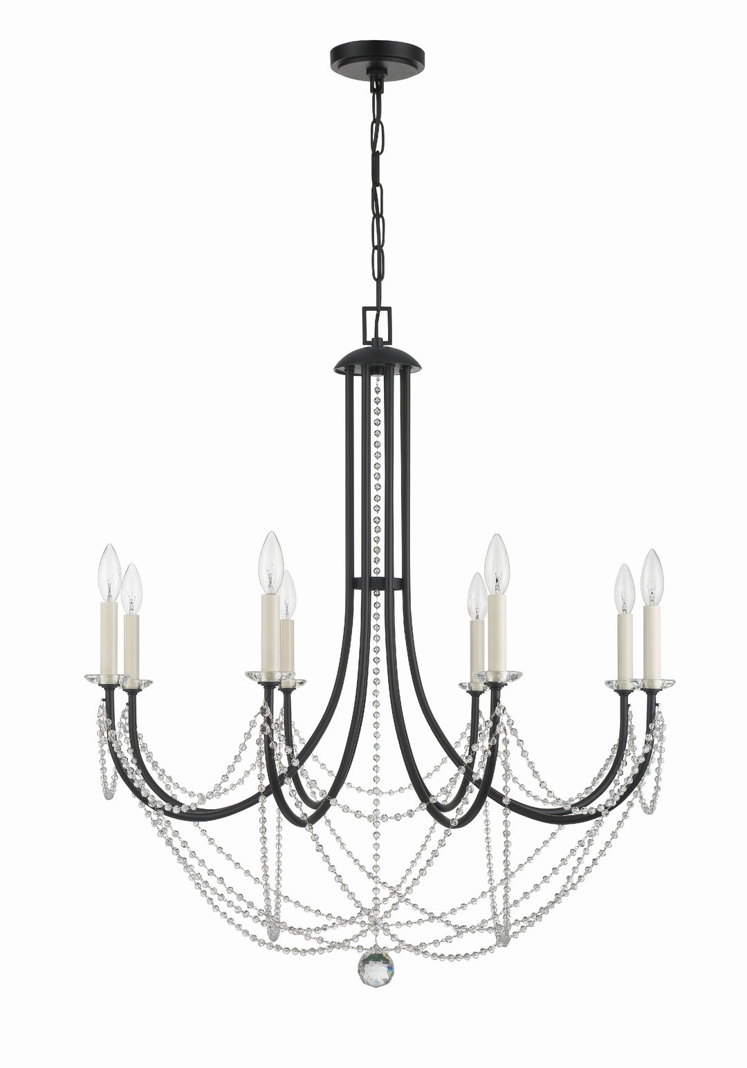 Crystorama Delilah 8 Light Aged Brass Chandelier