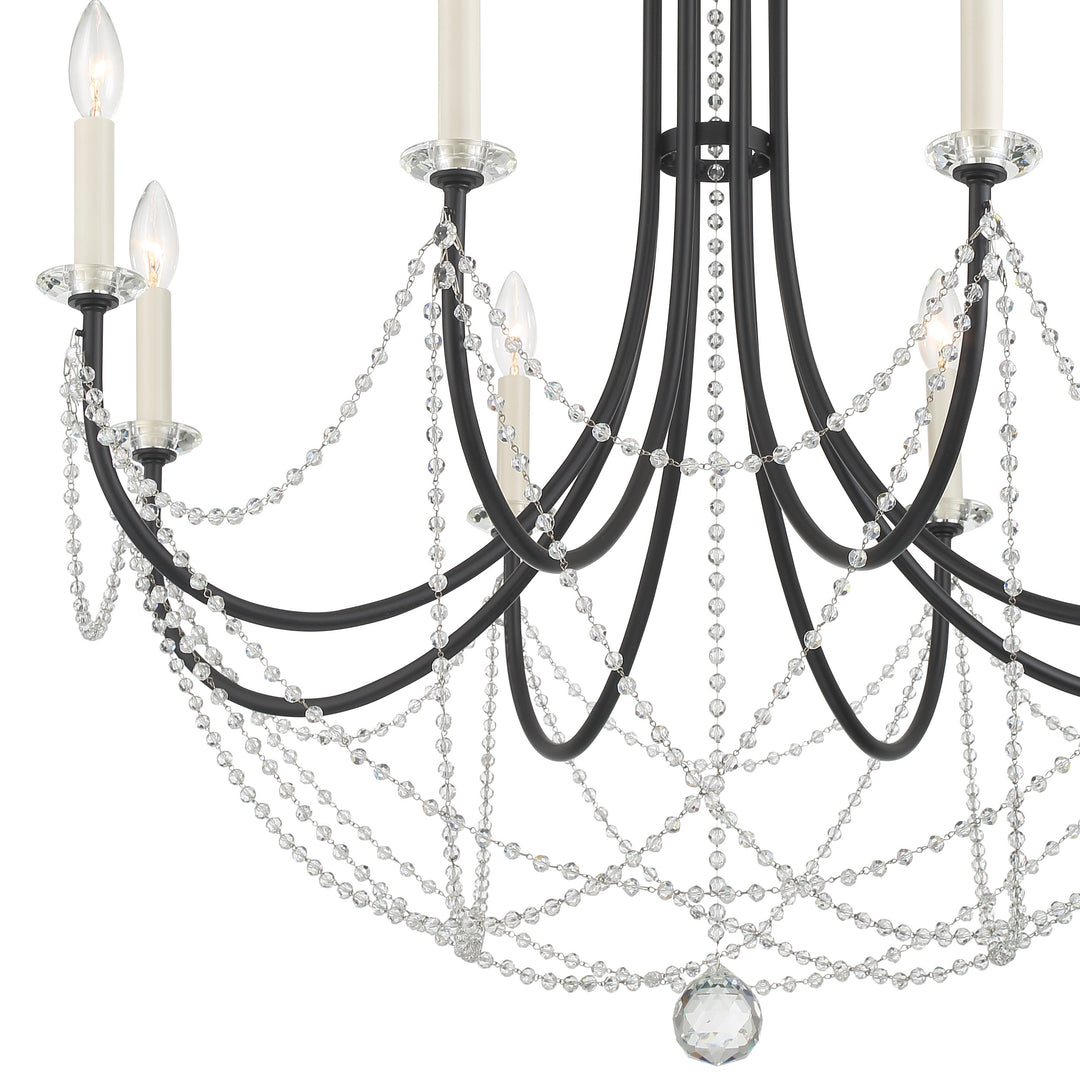 Crystorama Delilah 8 Light Aged Brass Chandelier