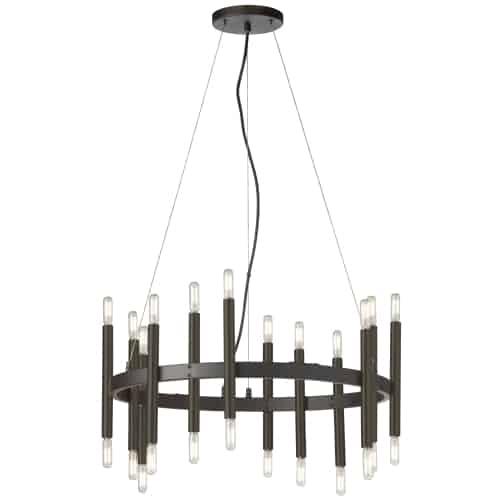 Dainolite 24 Light Incandescent Matte Black Chandelier