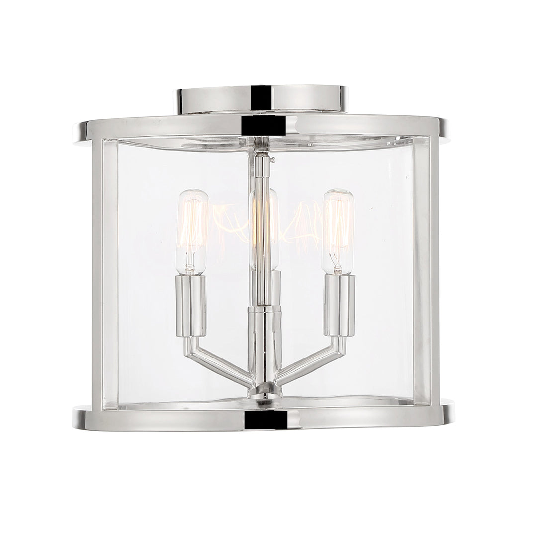 Libby Langdon Devon 3 Light Polished Nickel Mini Chandelier