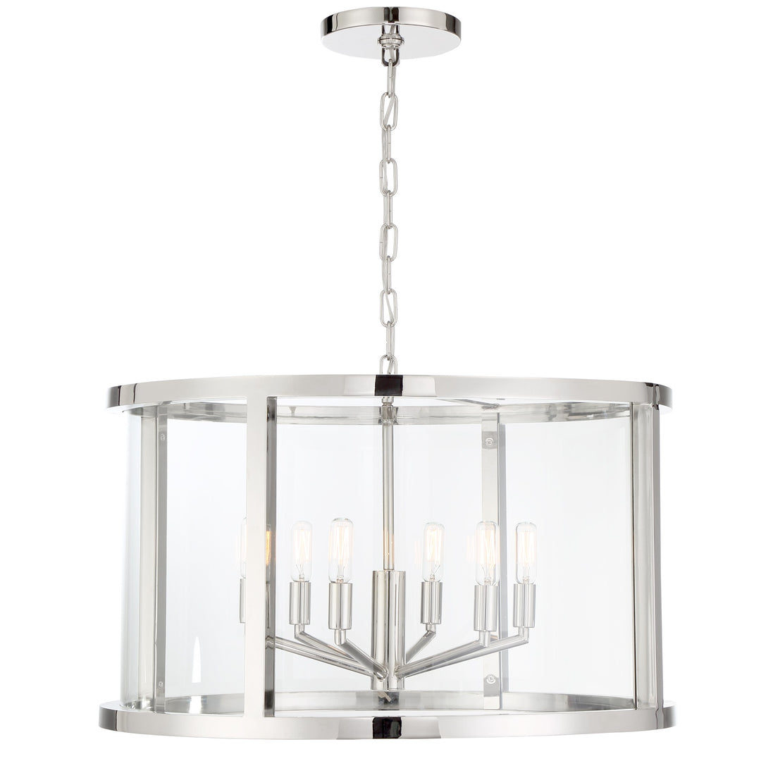 Crystorama Libby Langdon Devon 6 Light Polished Nickel Chandelier