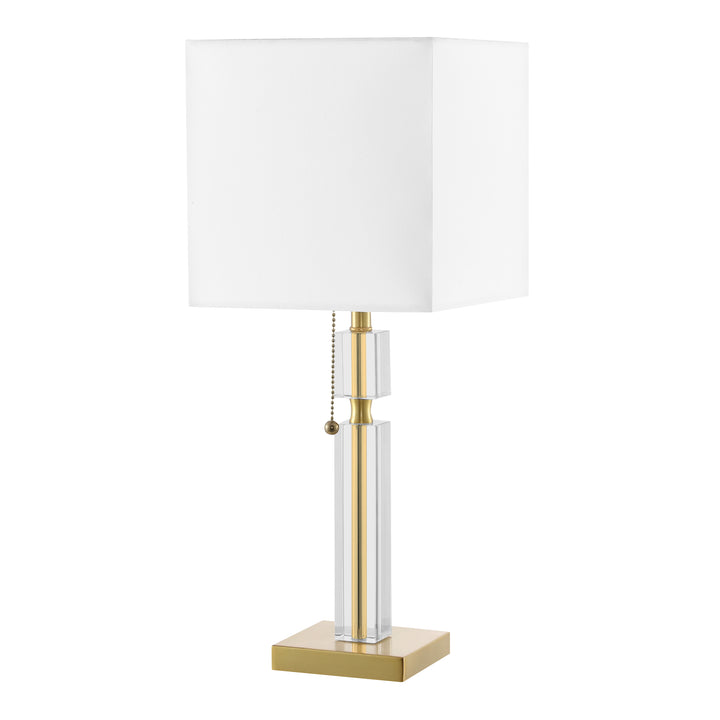 Dainolite 1 Light Incandescent Table Lamp Aged Brass with White Shade