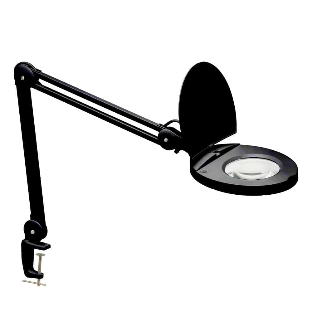 Dainolite 8W LED Magnifier Lamp, Black Finish