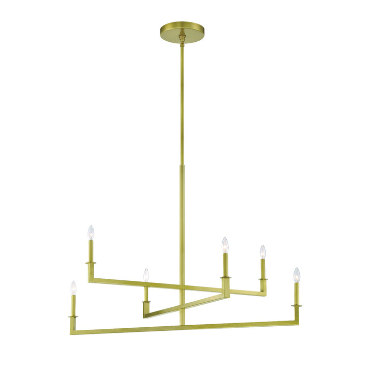 Crystorama Dante 6 Light Aged Brass Chandelier