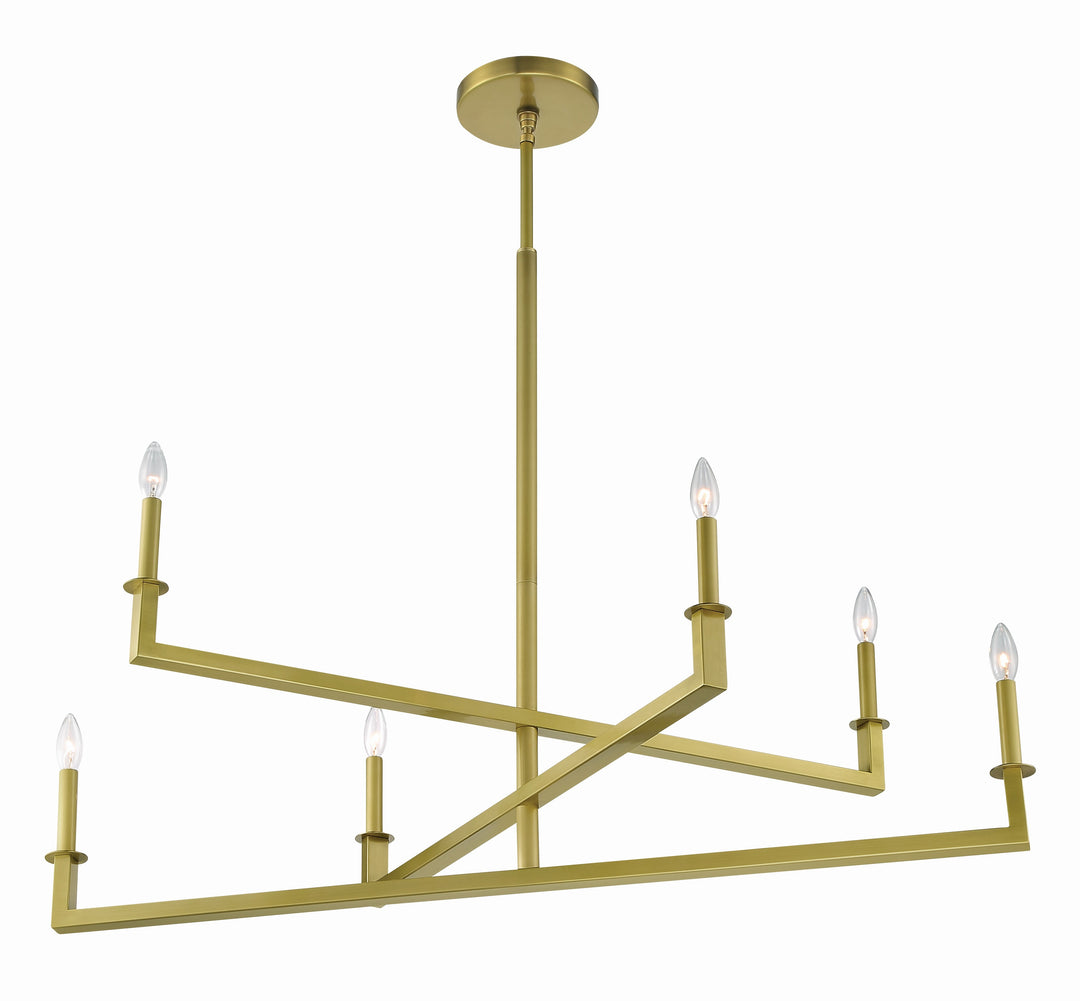 Crystorama Dante 6 Light Aged Brass Chandelier