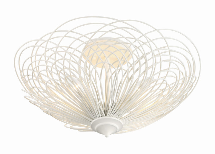 Crystorama Doral 3 Light Matte White Semi Flush Mount