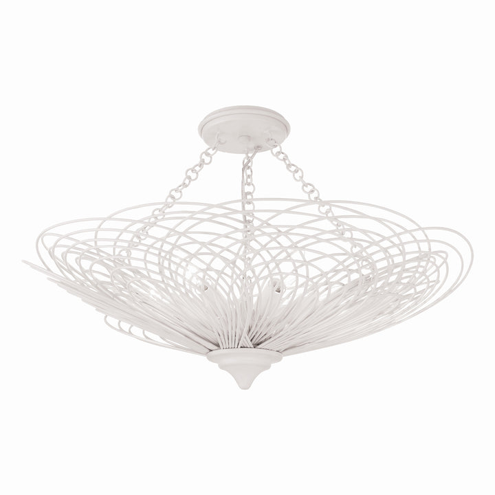 Doral 6 Light Matte White Chandelier