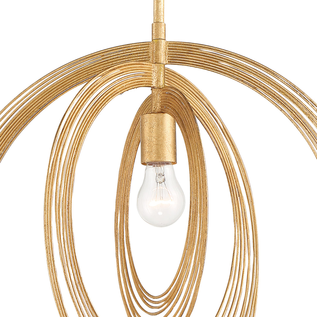 Crystorama Doral 1 Light Renaissance Gold Pendant