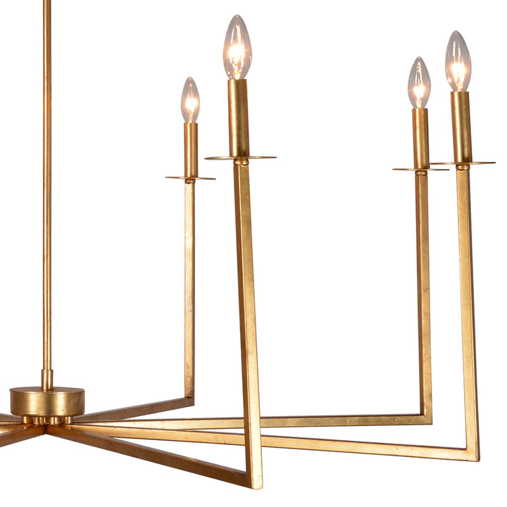 Gatsby Modern Starburst Chandelier Finished in Antique Brass